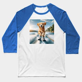 Golden Retriever Action Puppies Baseball T-Shirt